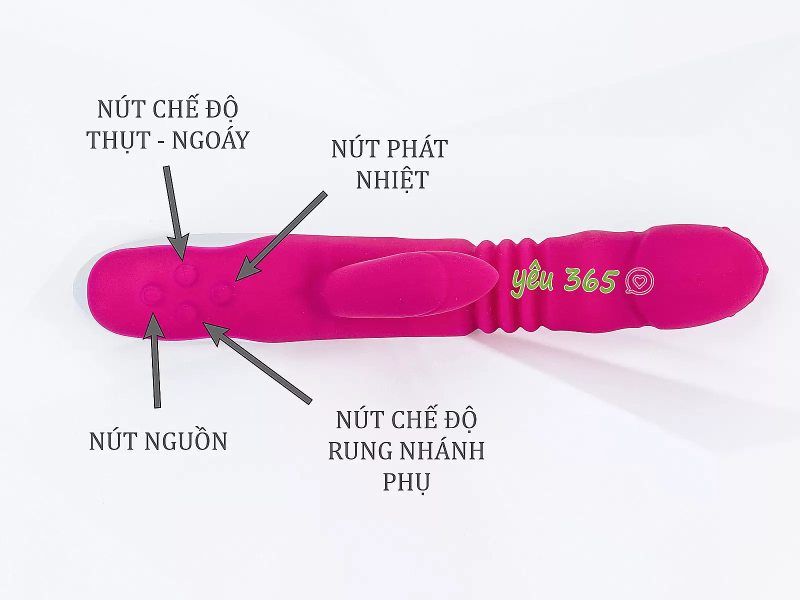 Dương vật giả kích thích đa năng có nhánh rung thụt, phát nhiệt Fanala