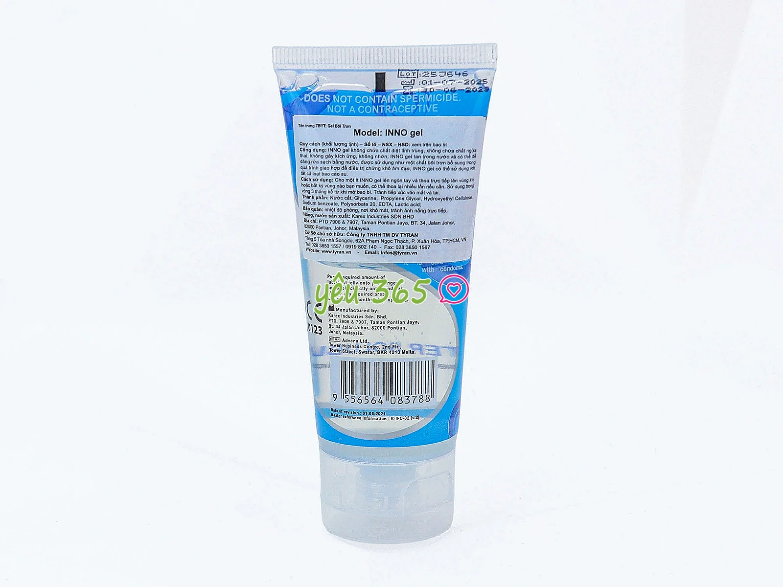 Gel bôi trơn gốc nước INNO 50ml trơn mượt lâu, giúp giảm ma sát và hạn chế cảm giác khô rát