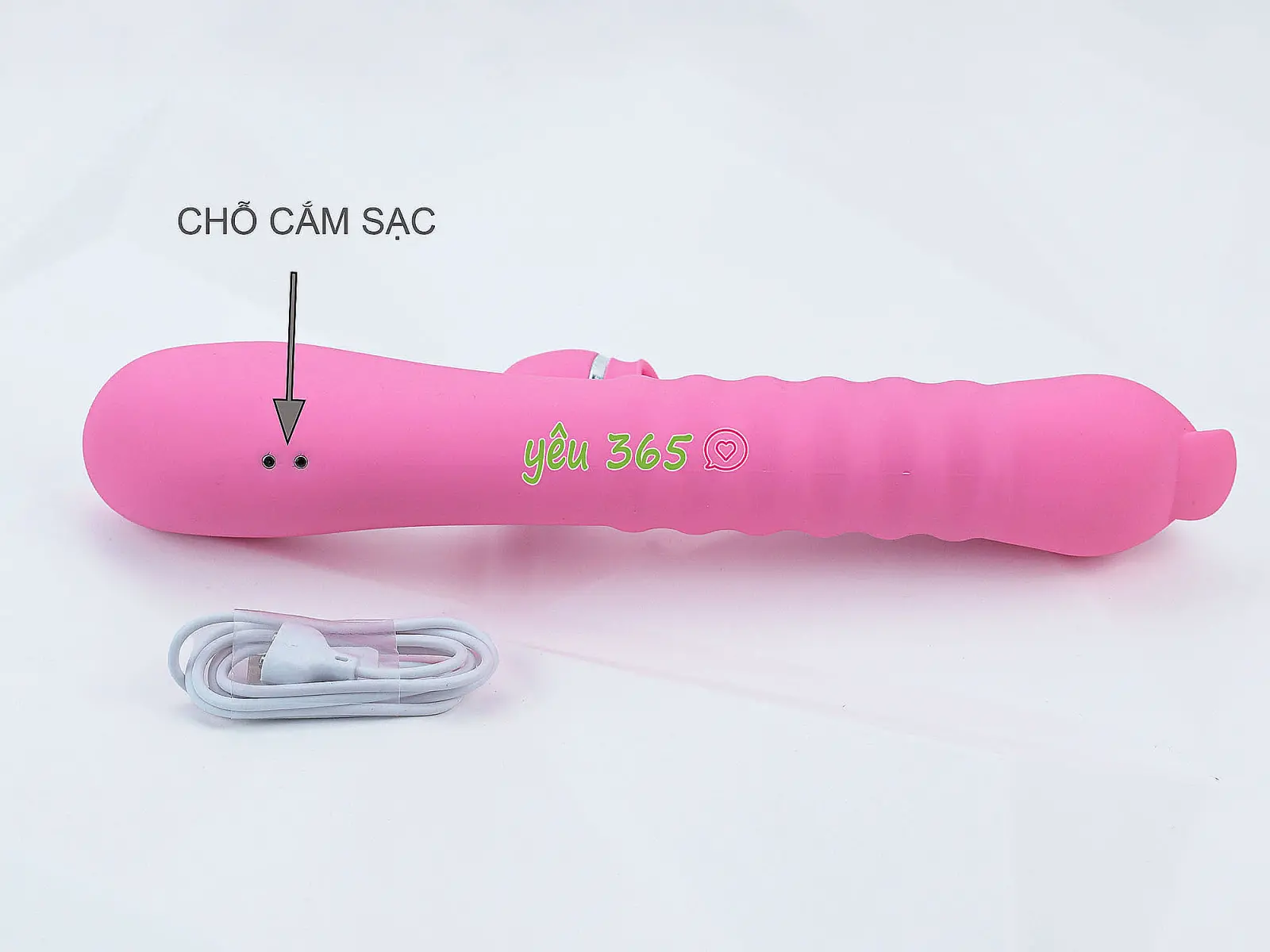 Máy mát xa lưỡi liếm 2 đầu Telescopic liếm, rung, thụt pin sạc, ấm nóng