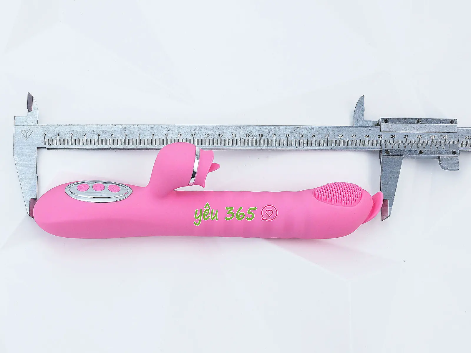 Máy mát xa lưỡi liếm 2 đầu Telescopic liếm, rung, thụt pin sạc, ấm nóng