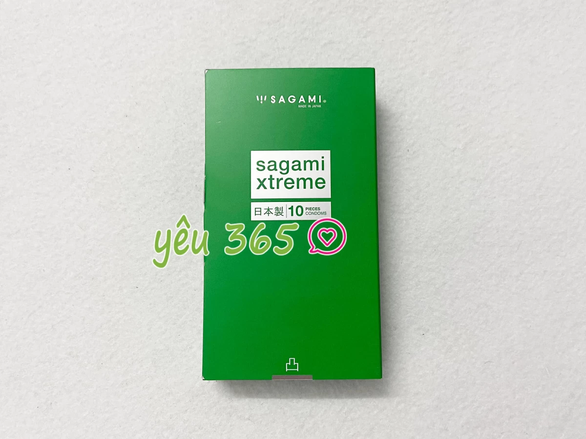 Bao cao su có gai Nhật Bản Sagami Xtreme Green Siêu Mỏng 10 bao