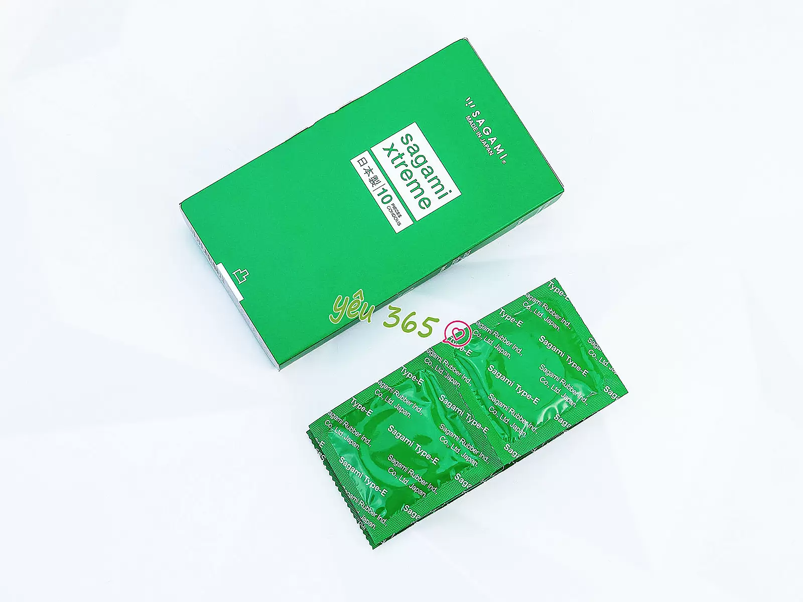 Bao cao su có gai Nhật Bản Sagami Xtreme Green Siêu Mỏng 10 bao
