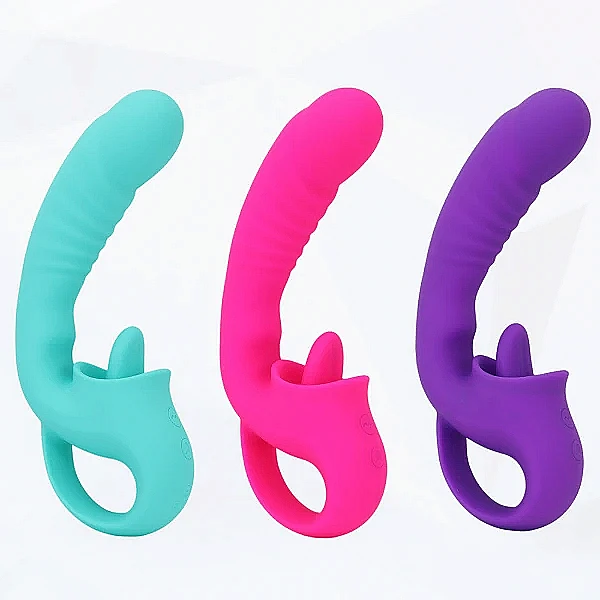 Máy mát xa DISA lưỡi liếm rung 2 đầu pin sạc nhỏ gọn
