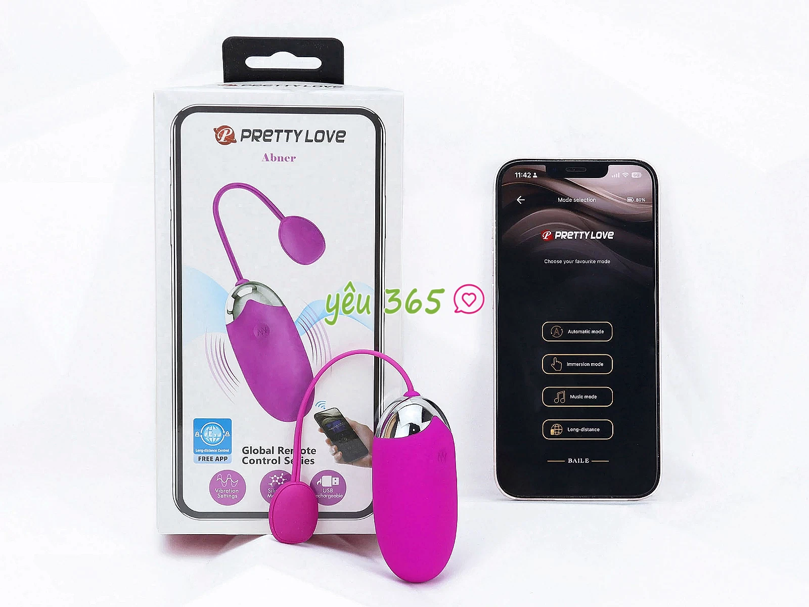 Trứng rung Pretty Love Abner dạo đầu cực mạnh điều khiển App