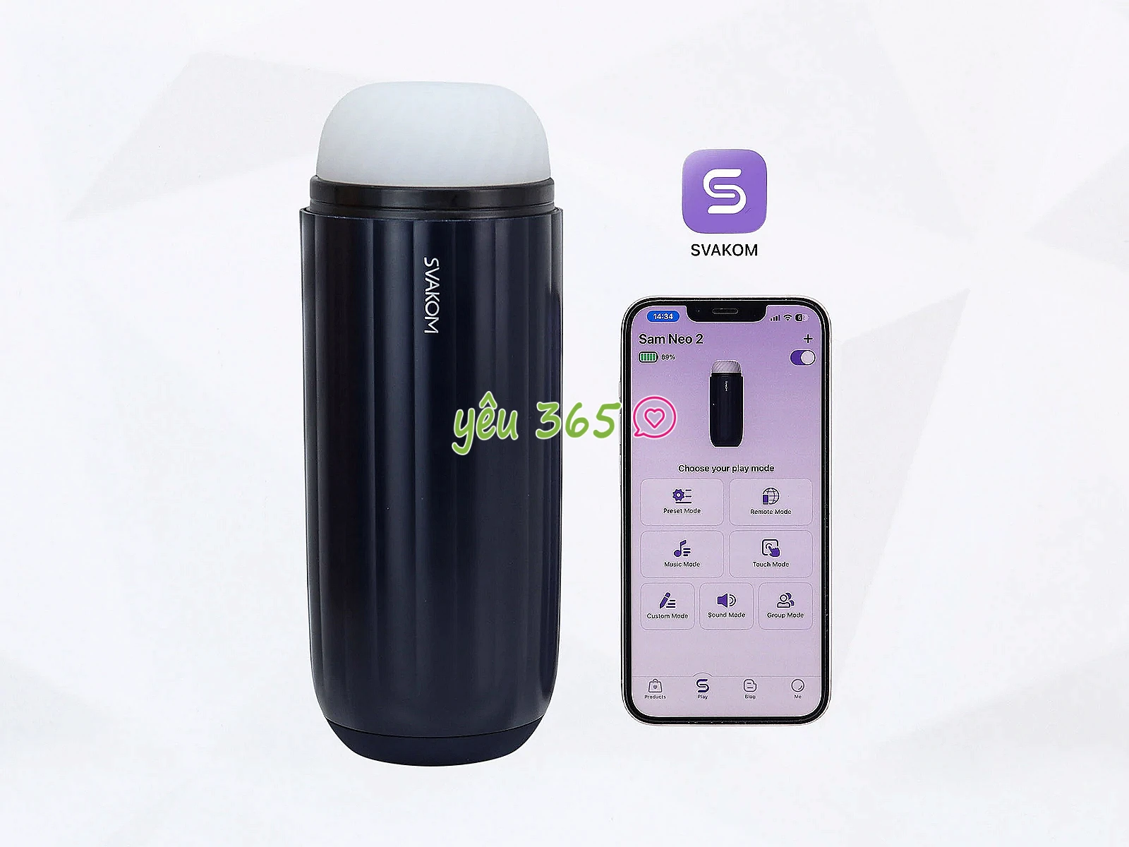 Máy thủ dâm Svakom Sam Neo 2 hút rung, điều khiển bằng App