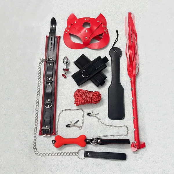 Bộ bạo dâm 9 món mặt nạ 3 màu