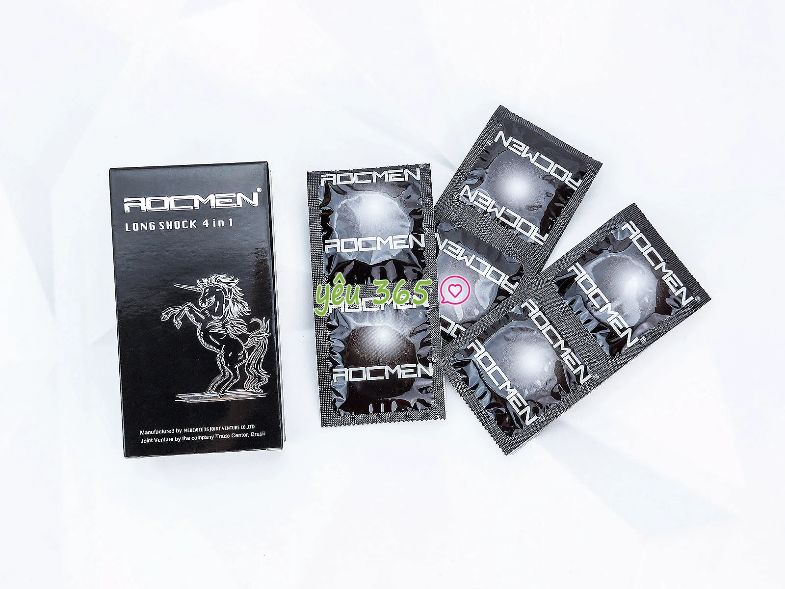 Bao cao su ROCMEN Long Shock 4 trong 1, hộp 12 chiếc