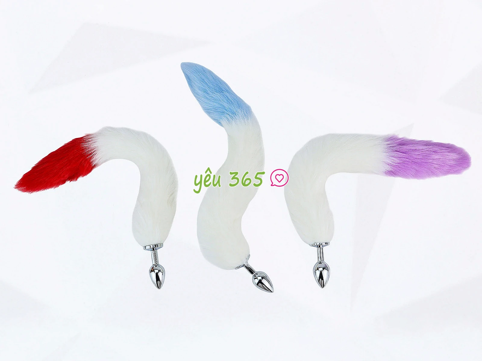 Plug hậu môn inox 304 đuôi chồn, 3 màu lông