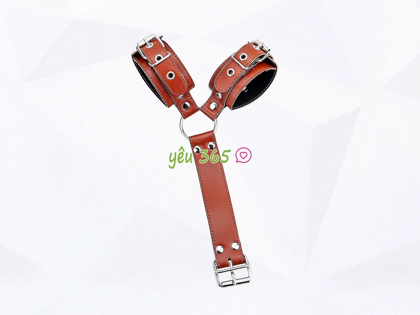 Đồ chơi bạo dâm khóa cổ còng tay da cao cấp