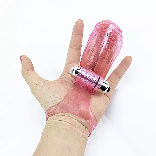Bao silicone có rung đeo ngón tay kích thích vùng kín