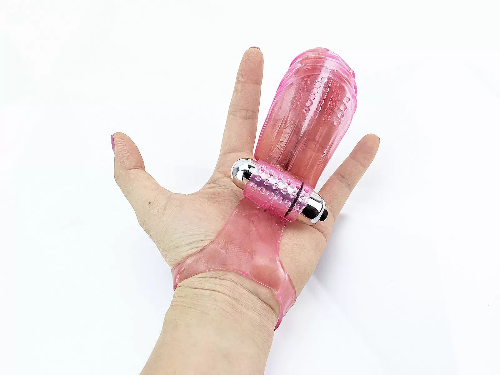 Bao silicone có rung đeo ngón tay kích thích vùng kín