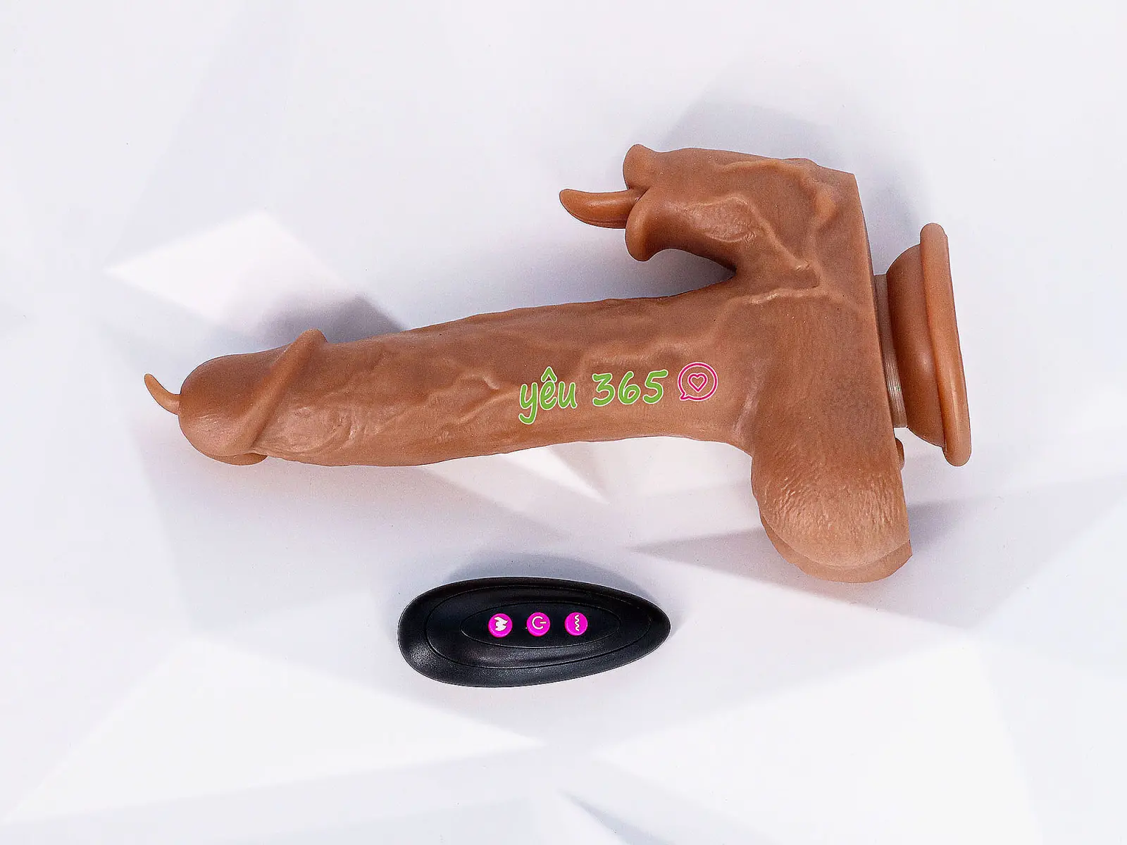 Dương vật giả có đế Dildo đầu và nhánh lưỡi liếm kèm điều khiển từ xa