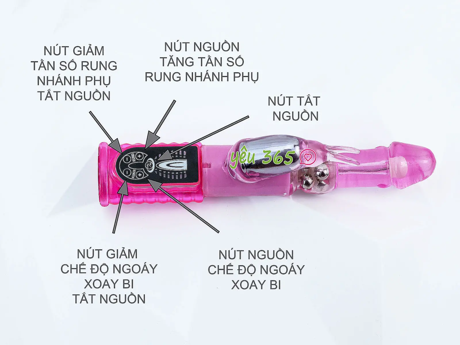 Dương vật giả có nhánh đa năng Lovely rung ngoáy xoay bi nhiều chế độ