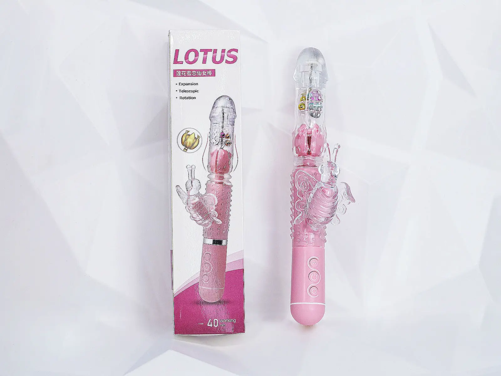 Dương vật giả rung thụt LOTUS pin sạc