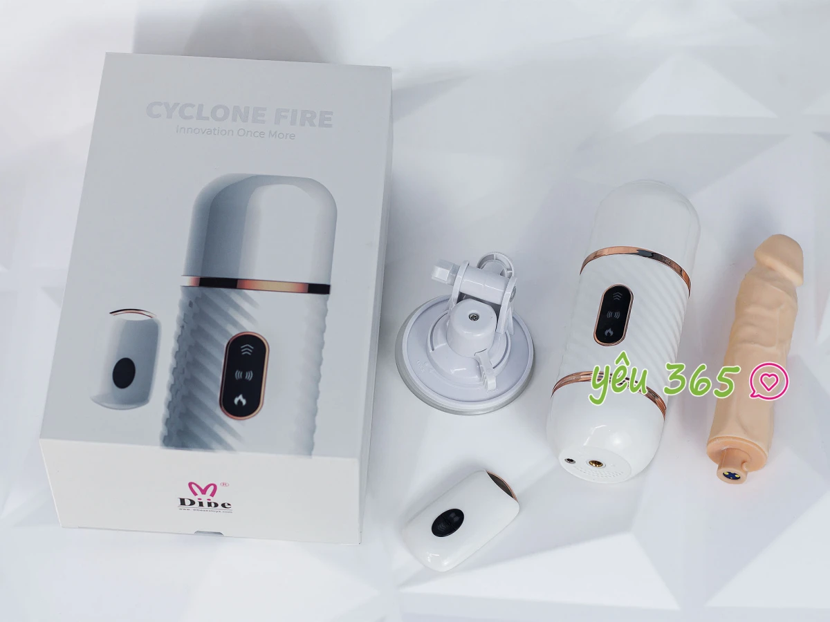 Dương vật giả rung thụt phát nhiệt Cyclone Fire điều khiển từ xa