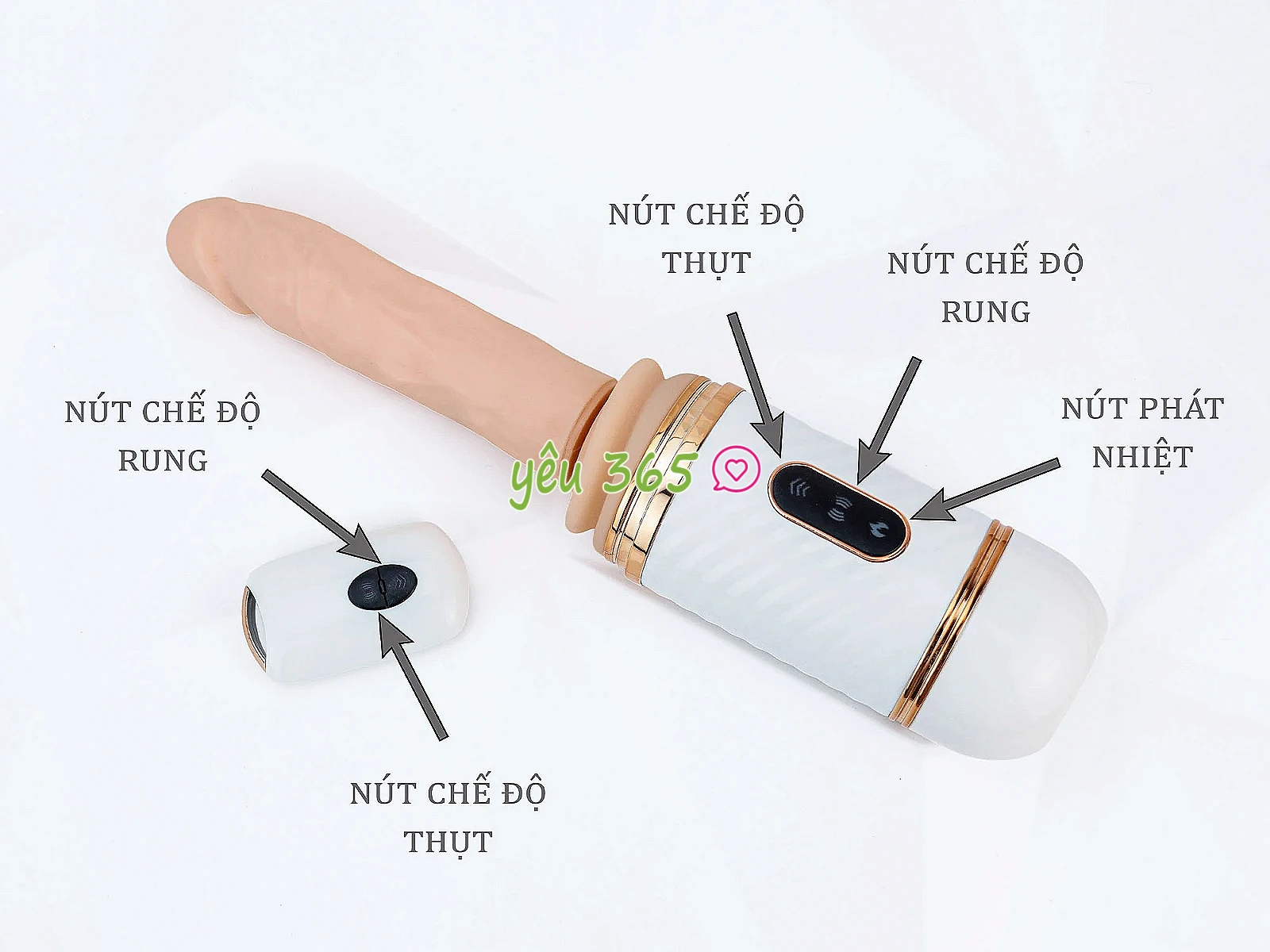 Dương vật giả rung thụt phát nhiệt Cyclone Fire điều khiển từ xa