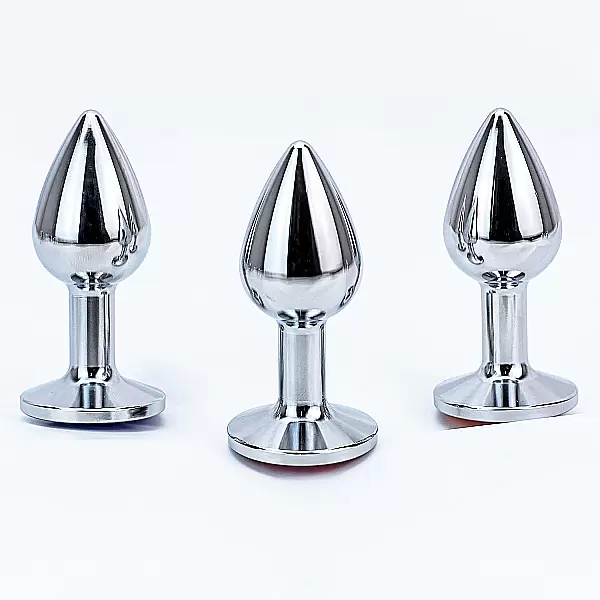 Đồ chơi kích hậu Inox size 2.55 cm đế pha lê nhiều màu sắc