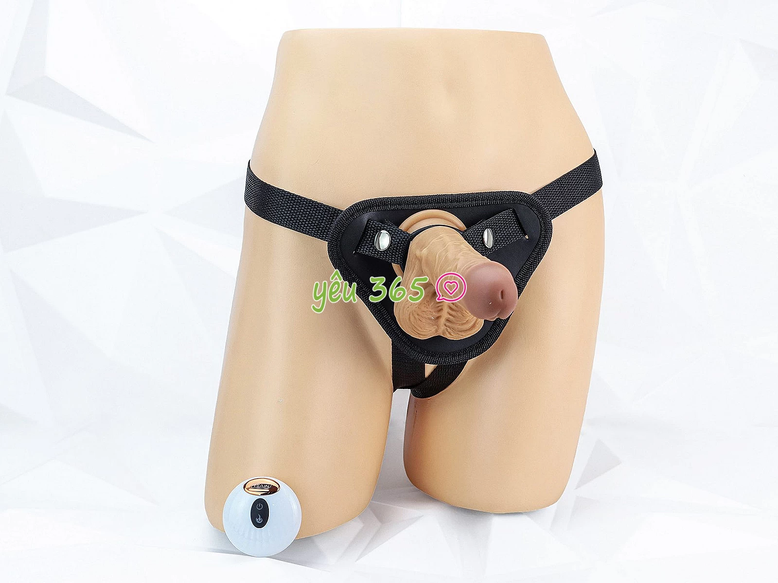 Dương vật giả có đế YEAIN Devil kèm dây đeo pin sạc điều khiển từ xa