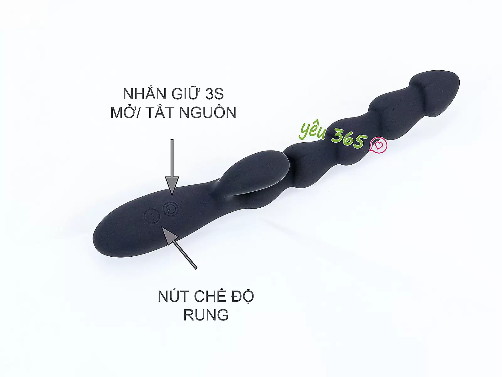 Máy rung massage Threaded hậu môn 2 nhánh pin sạc