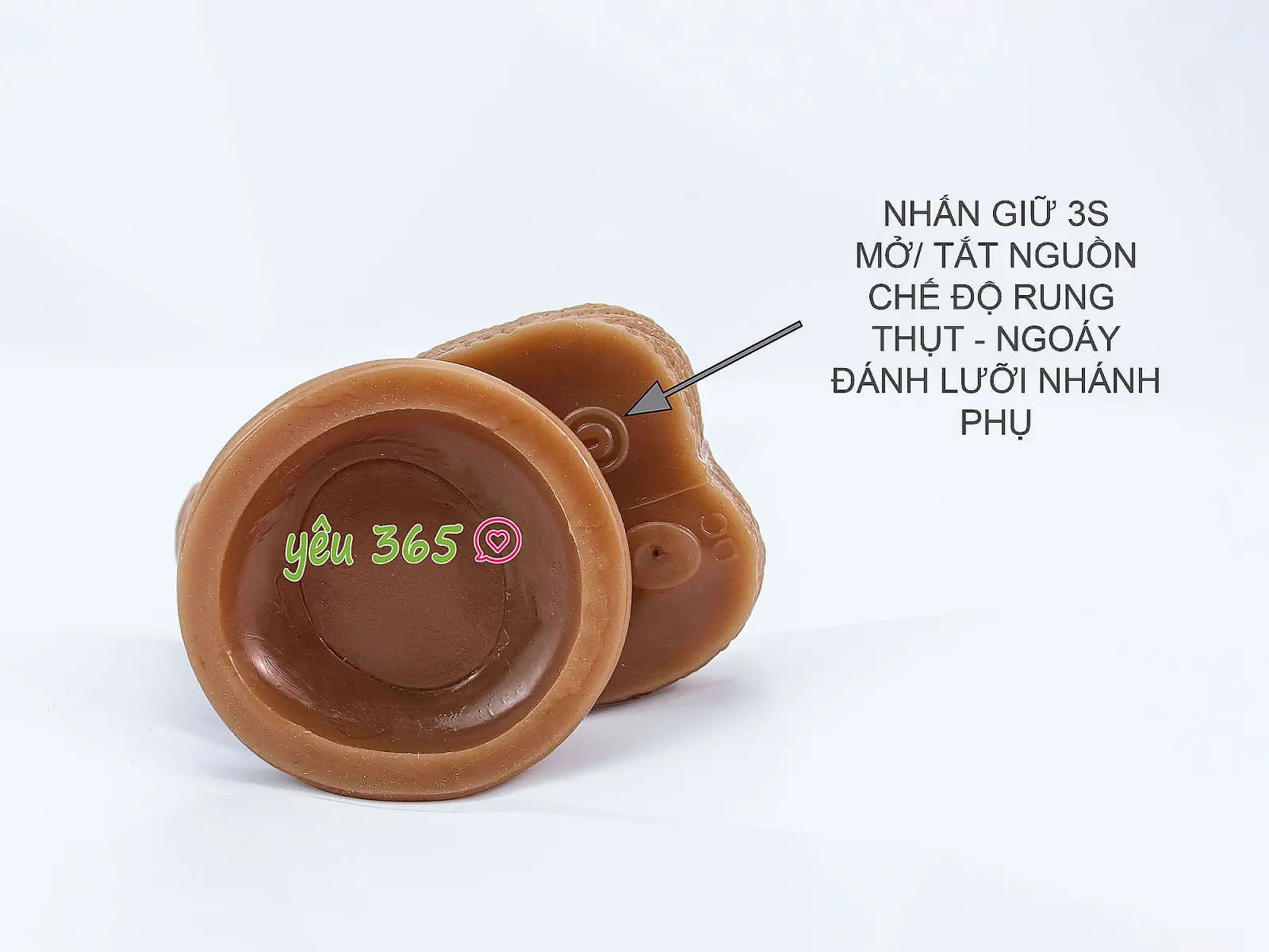 Dương vật giả có đế 2 đầu rung - thụt - ngoáy điều khiển từ xa