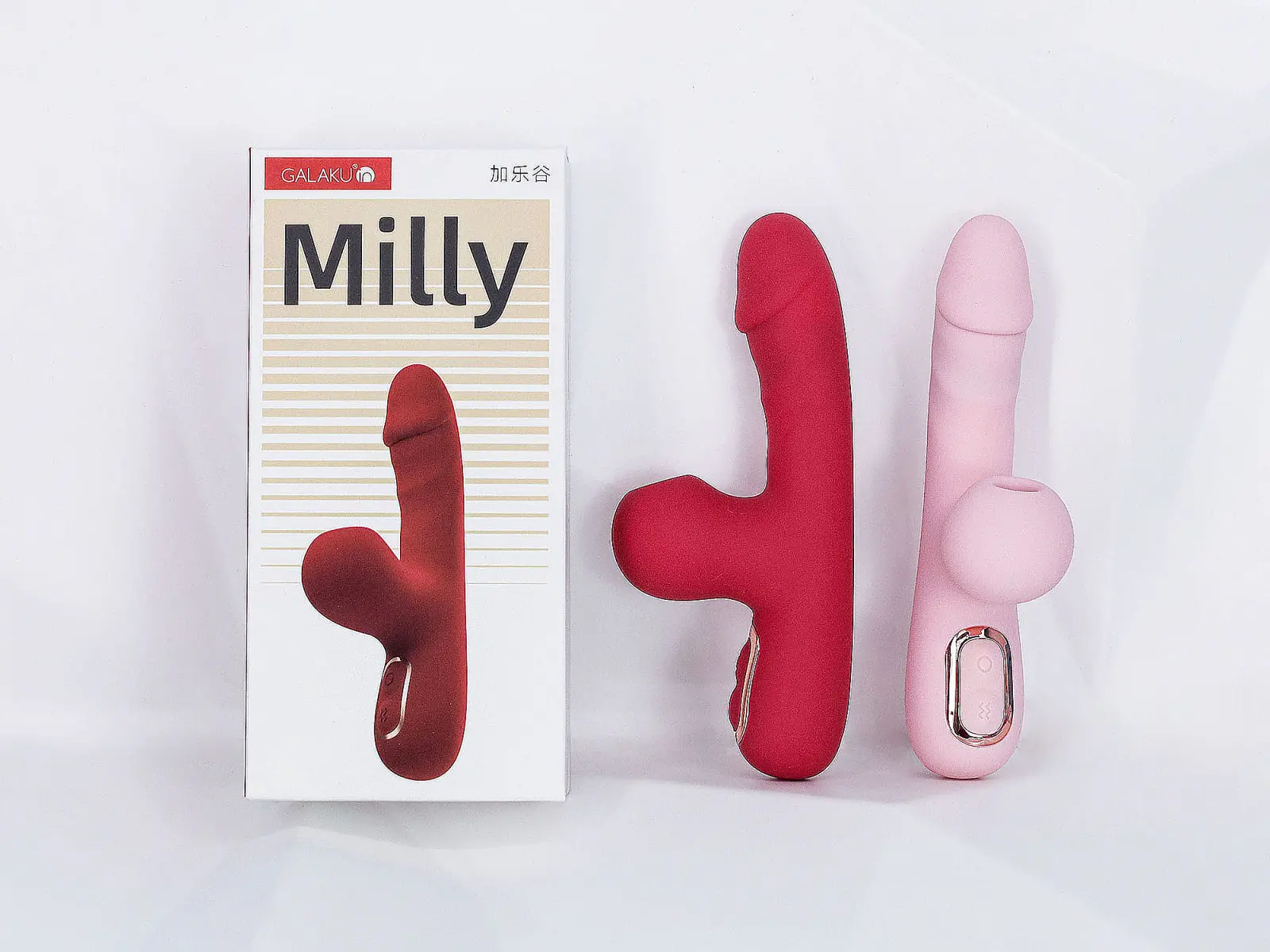 Dương vật giả đa năng Milly có nhánh phụ rung hút cầm tay nhỏ gọn