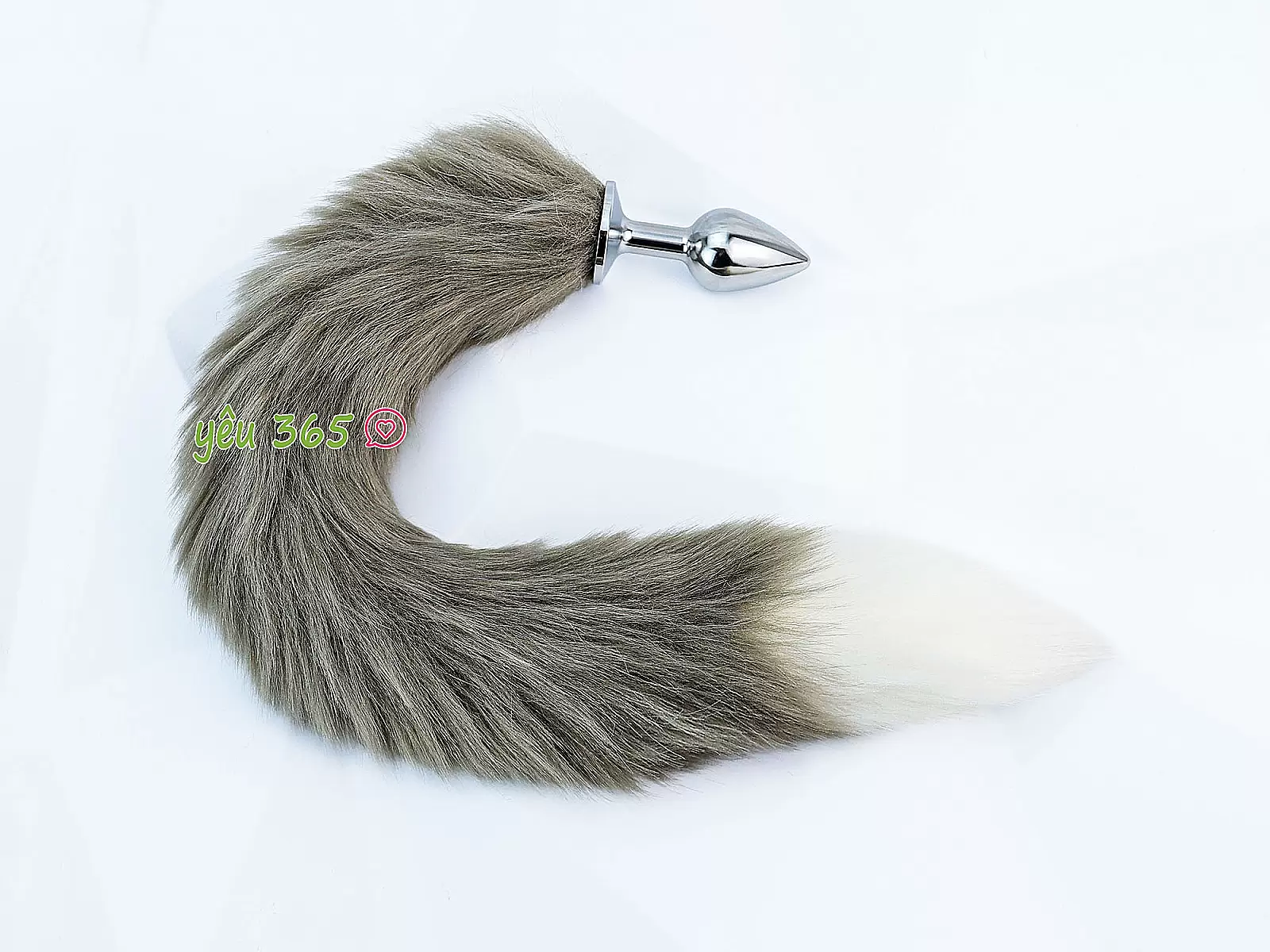 Đồ chơi kích hậu inox đuôi cáo xám rêu màu đẹp