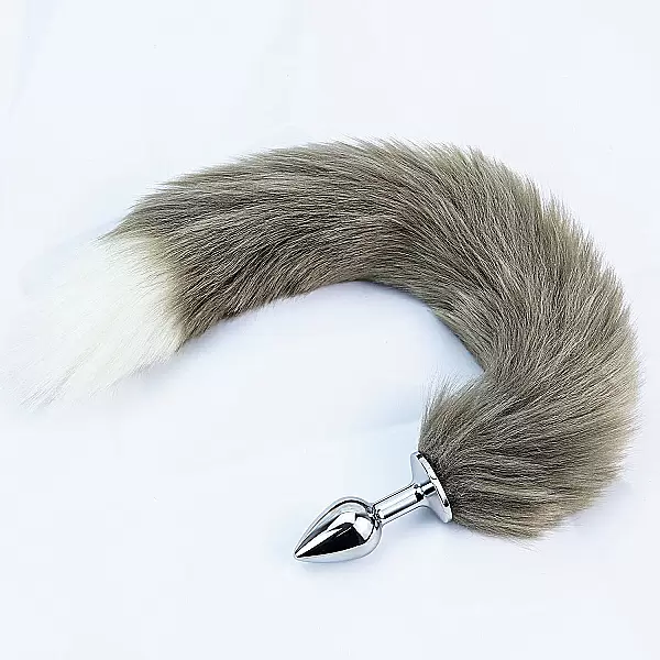 Đồ chơi kích hậu inox đuôi cáo xám rêu màu đẹp