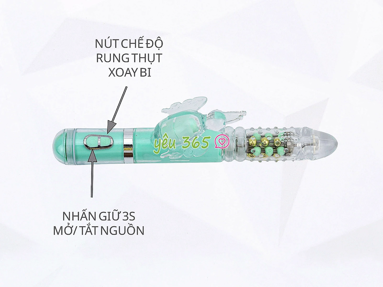 Dương vật giả đa năng rung thụt xoay bi có nhánh Mazarine