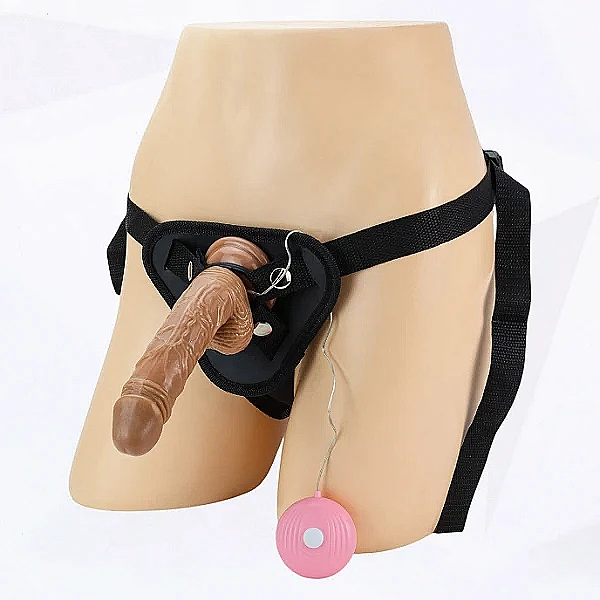 Dương vật giả có đai bìu điều khiển rung nhiều chế độ