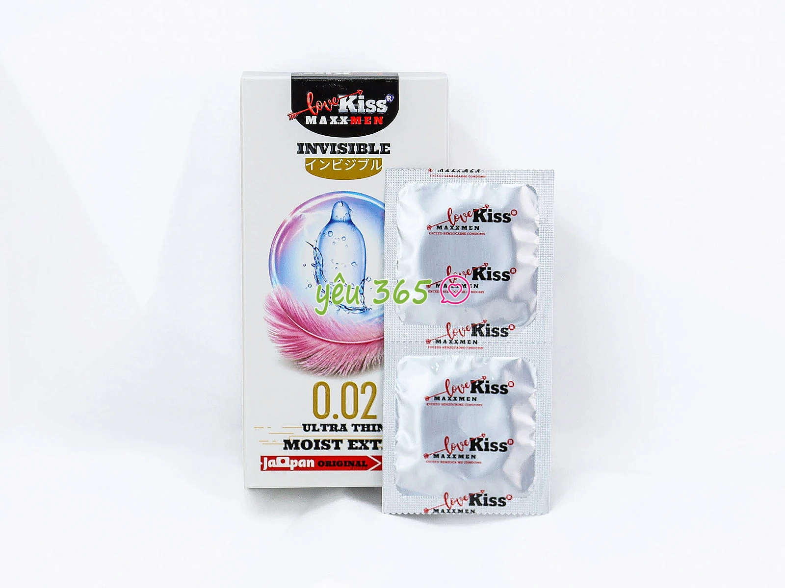 Bao cao su LOVE KISS Maxxmen Invisible độ mỏng 0.02mm giúp truyền nhiệt nhanh, tăng sự nhạy cảm