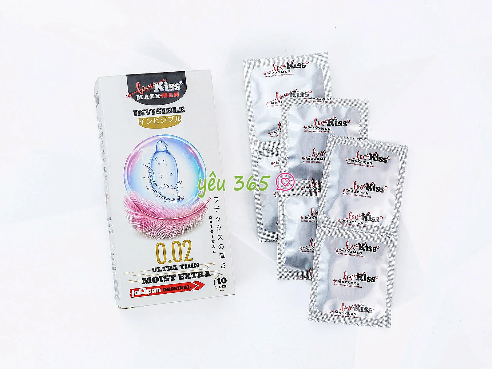 Bao cao su LOVE KISS Maxxmen Invisible độ mỏng 0.02mm giúp truyền nhiệt nhanh, tăng sự nhạy cảm