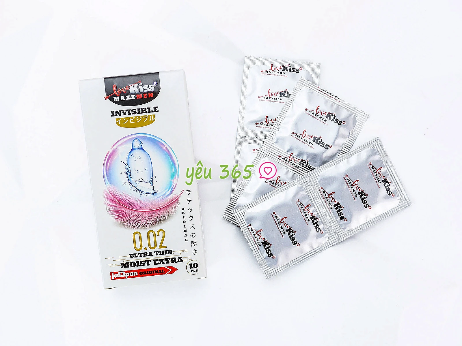 Bao cao su LOVE KISS Maxxmen Invisible độ mỏng 0.02mm giúp truyền nhiệt nhanh, tăng sự nhạy cảm