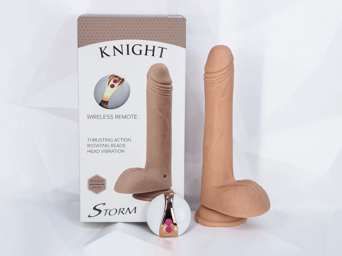 Dương vật giả c&oacute; đế Knight Storm c&oacute; điều khiển từ xa