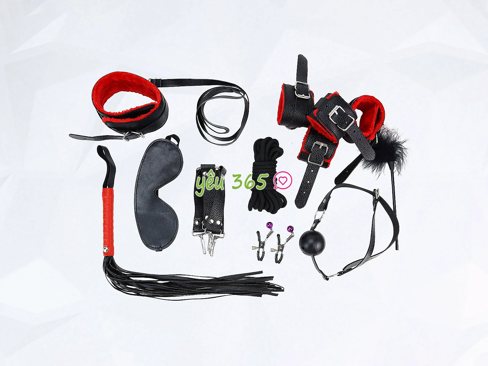 Bộ đồ chơi BDSM 10 món 2 màu đa dạng đầy đủ