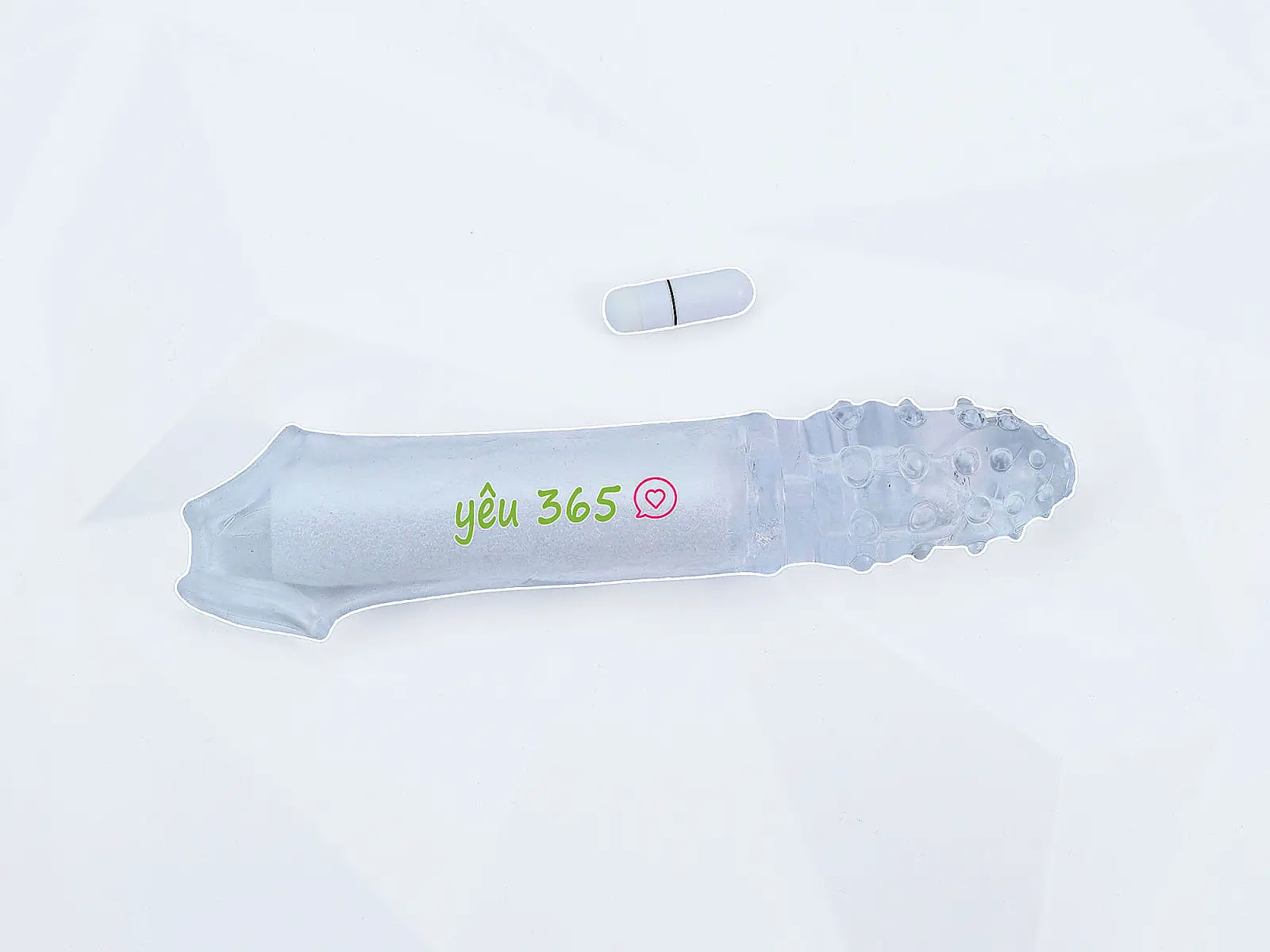 Bao cao su đôn dên Wolf's Fang có gắn bi rung tăng kích thước
