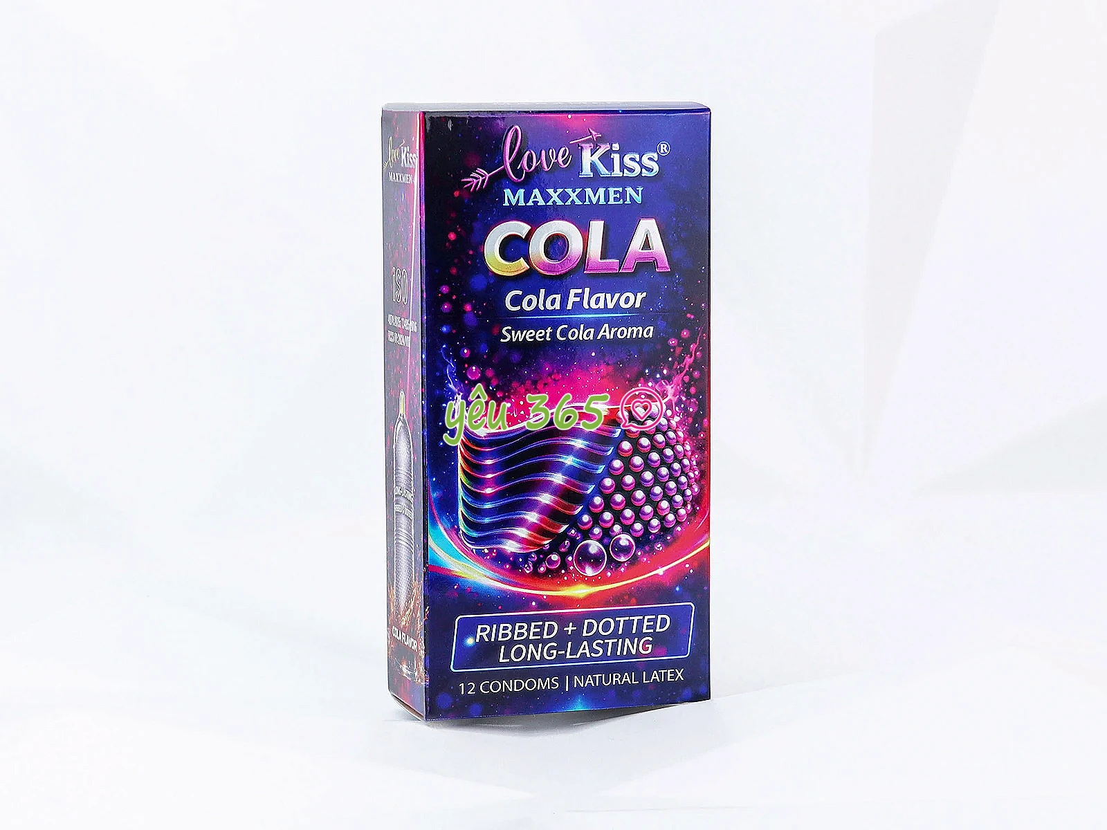 Bao cao su Love Kiss Maxxmen Cola hương Cola ngọt ngào, gân gai kích thích, hỗ trợ kéo dài thời gian