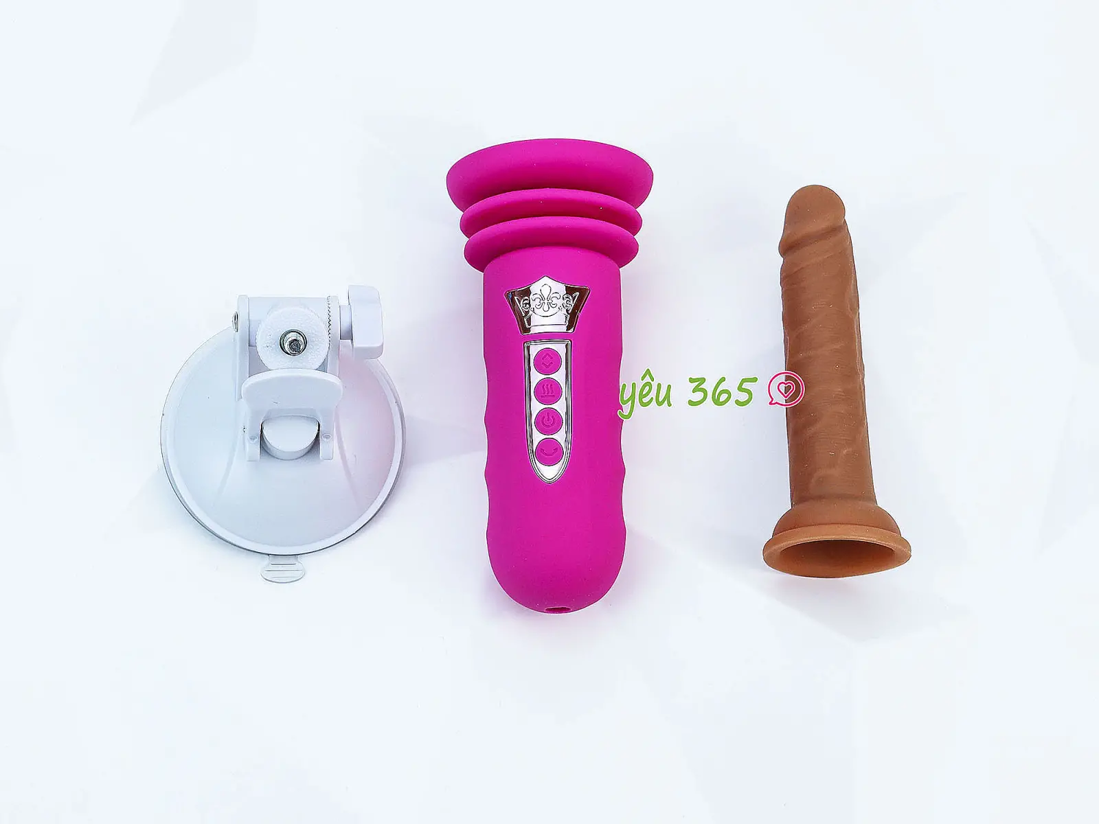 Đế gắn dương vật có đế rung thụt pin sạc (không bao gồm dương vật giả)
