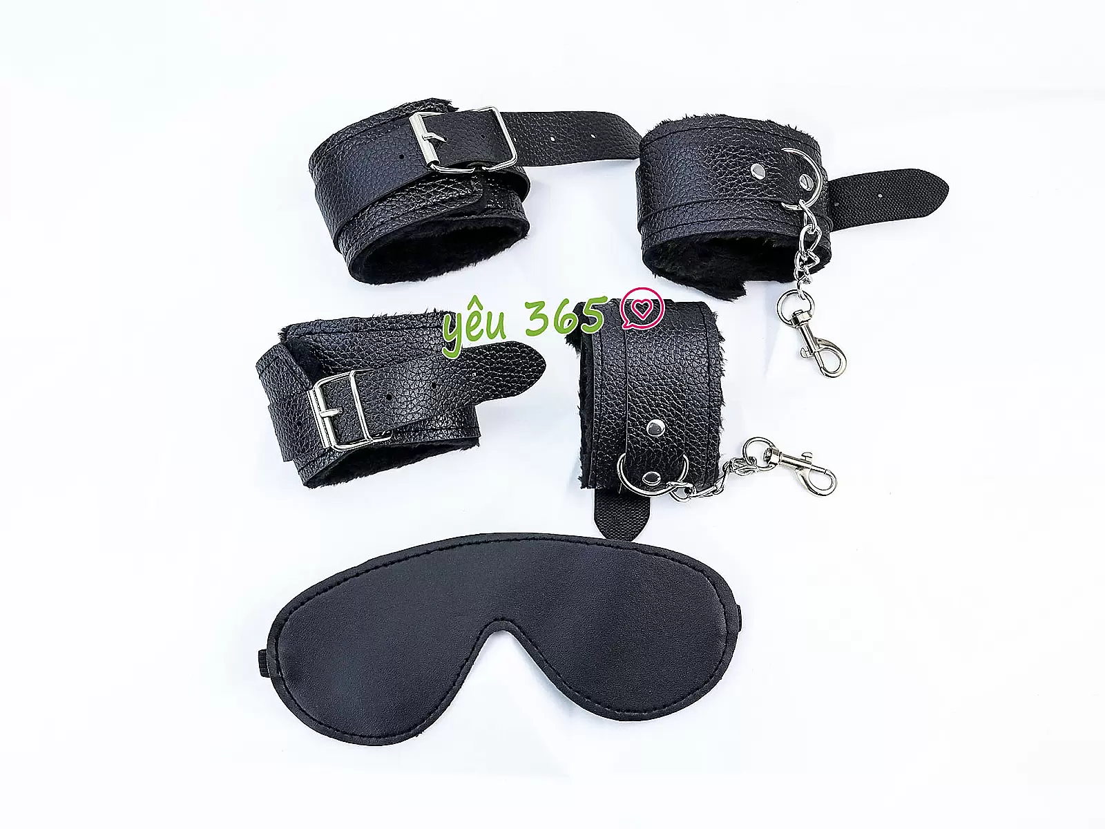 Đồ chơi bạo dâm da đen 7 món bộ phụ kiện quyến rũ cho cặp đôi thích cảm giác mạnh