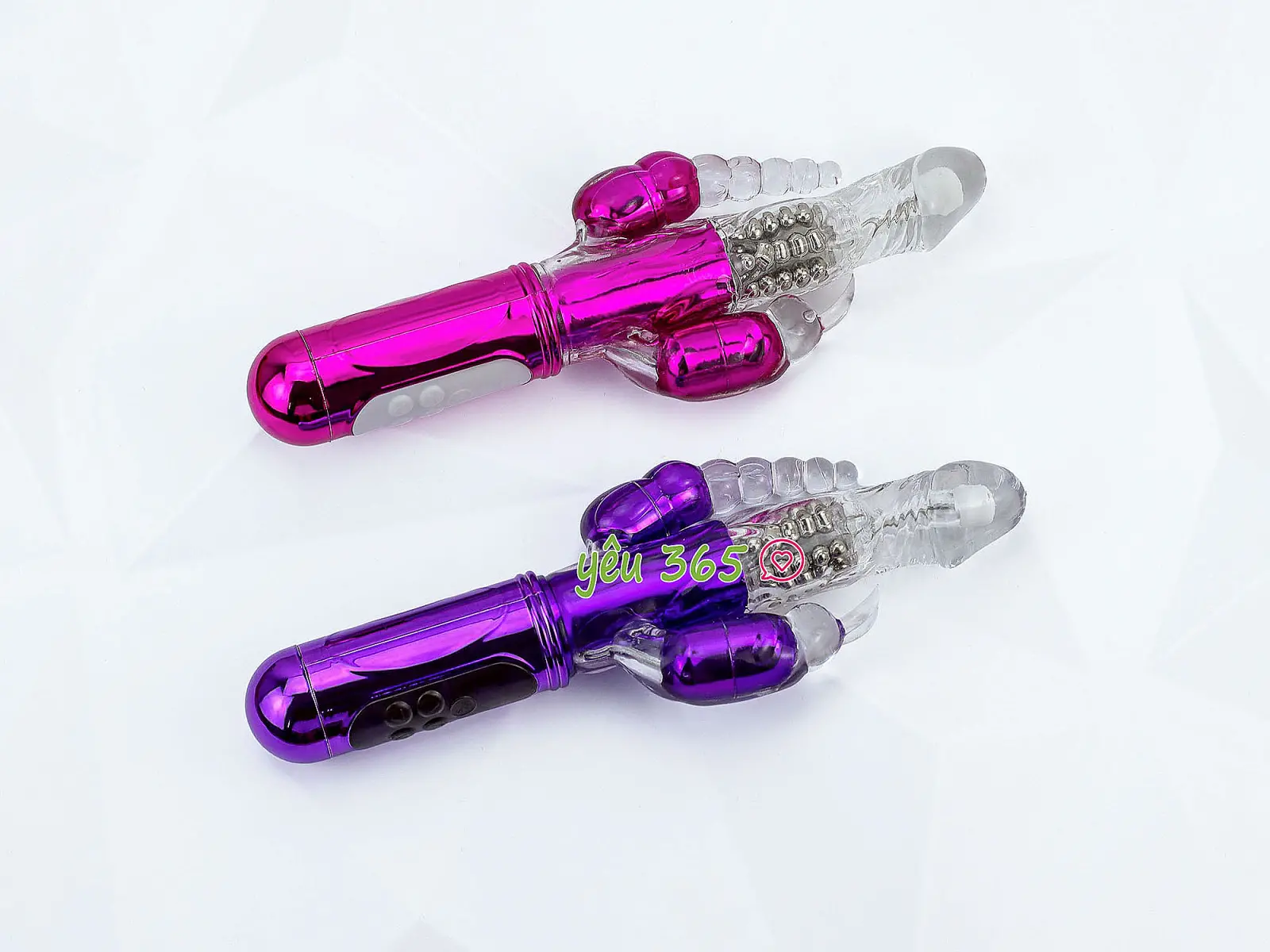 Dương vật giả 3 đầu rung, thụt, ngoáy pin sạc cao cấp