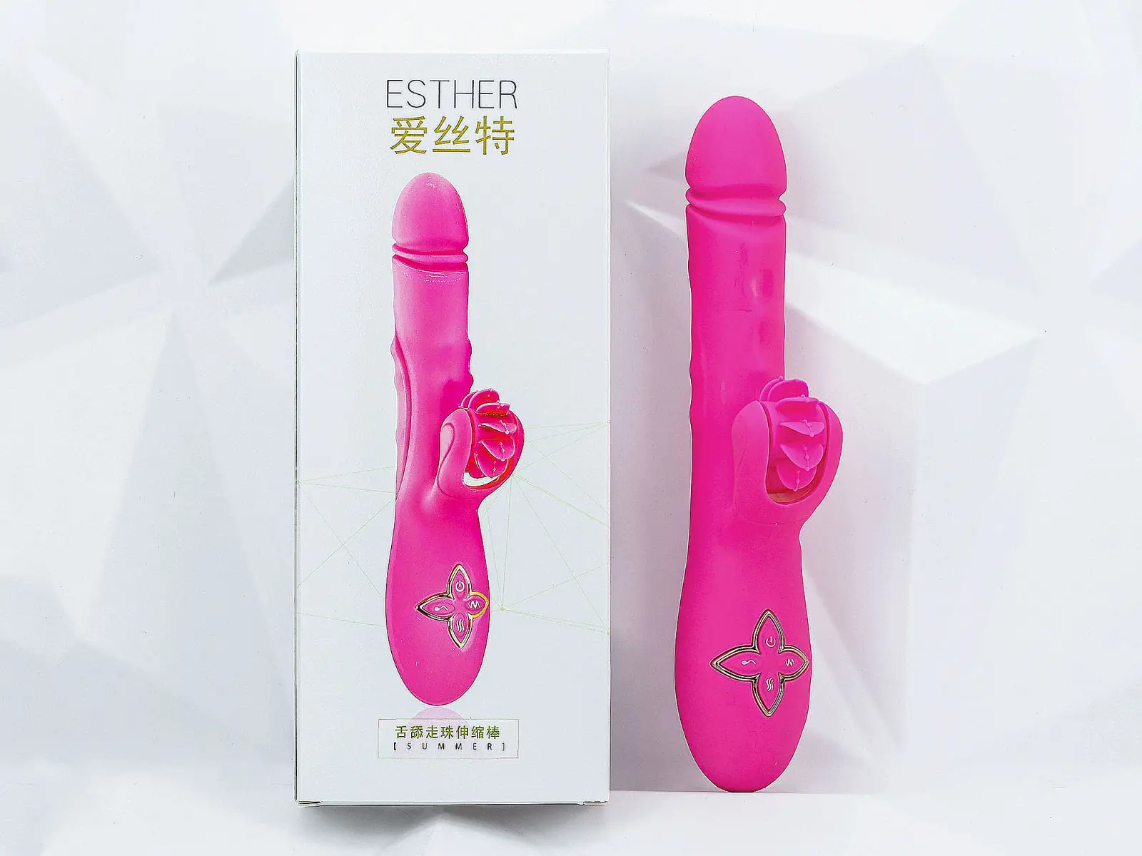 Dương vật giả Esther cao cấp bi xoay rung thụt lưỡi liếm