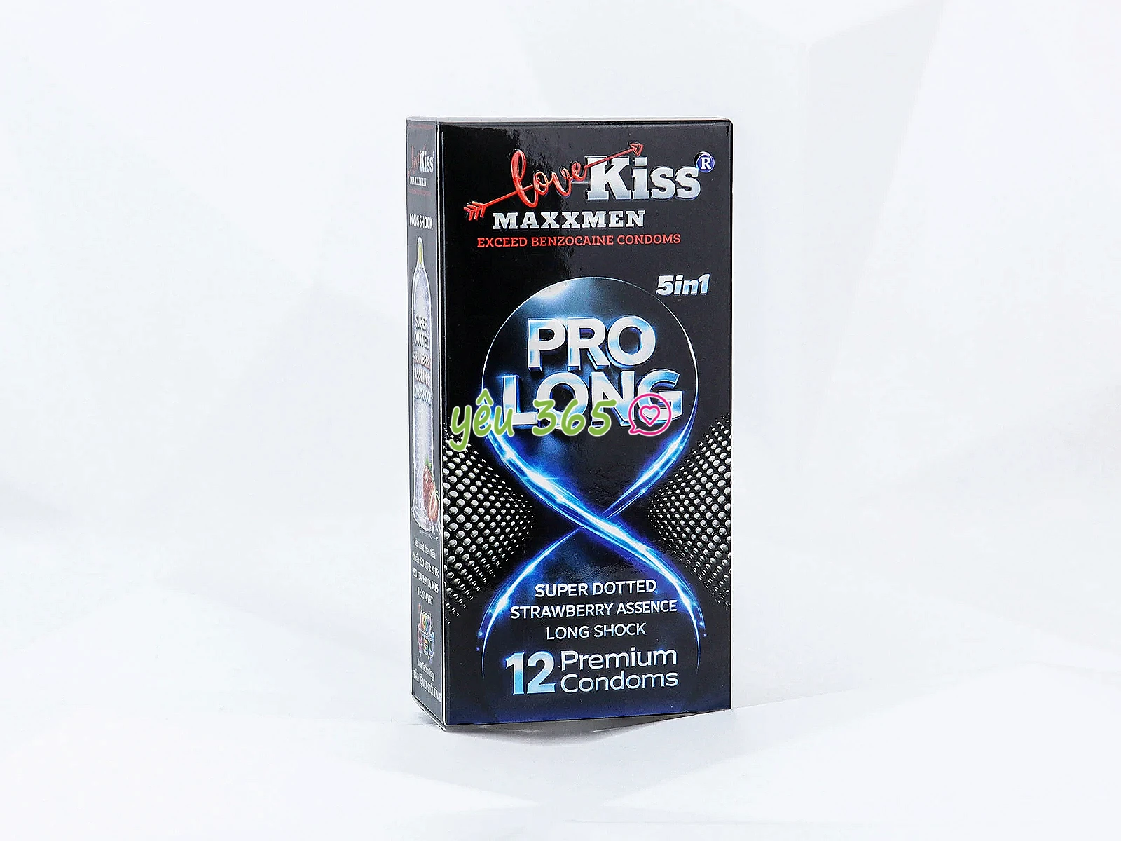 Bao cao su Love Kiss Maxxmen Pro Long 5in1 hương dâu quyến rũ, chấm nổi, hỗ trợ kéo dài thời gian