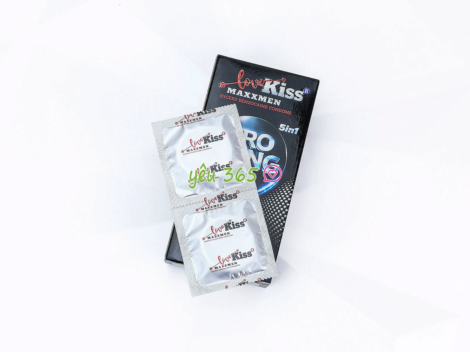 Bao cao su Love Kiss Maxxmen Pro Long 5in1 hương dâu quyến rũ, chấm nổi, hỗ trợ kéo dài thời gian