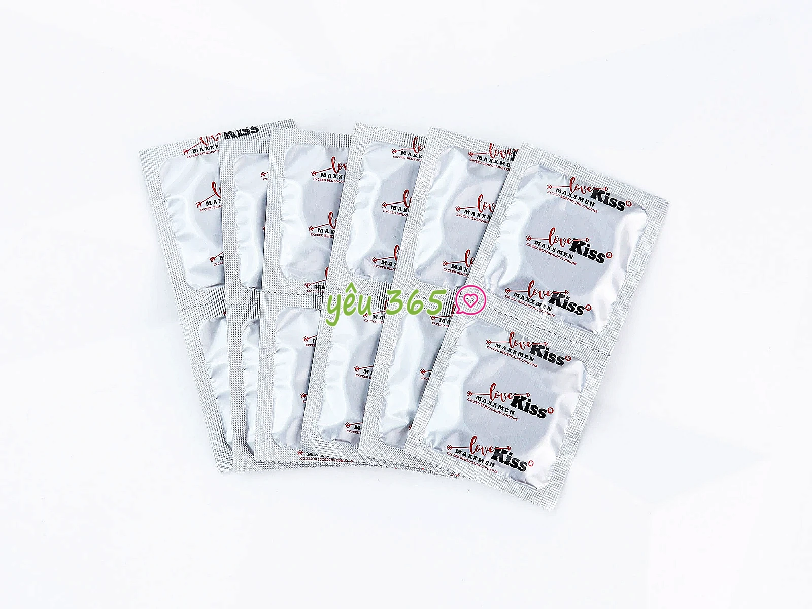 Bao cao su Love Kiss Maxxmen Pro Long 5in1 hương dâu quyến rũ, chấm nổi, hỗ trợ kéo dài thời gian