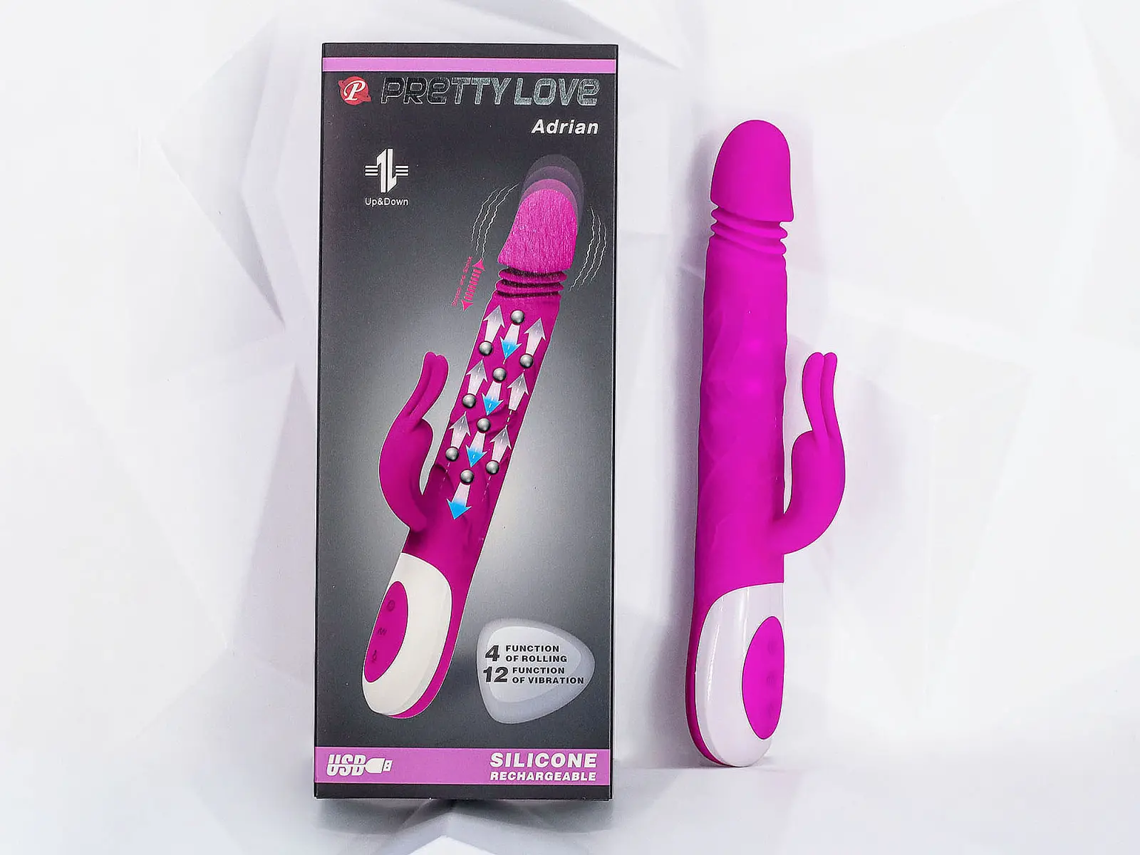 Dương v&acirc;̣t giả rung thụt Prettylove Adrian pin sạc