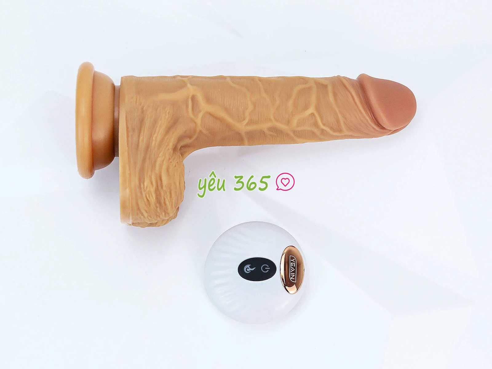 Dương vật giả có đế rung ngoáy ấm nóng pin sạc điều khiển không dây Yeain Devil
