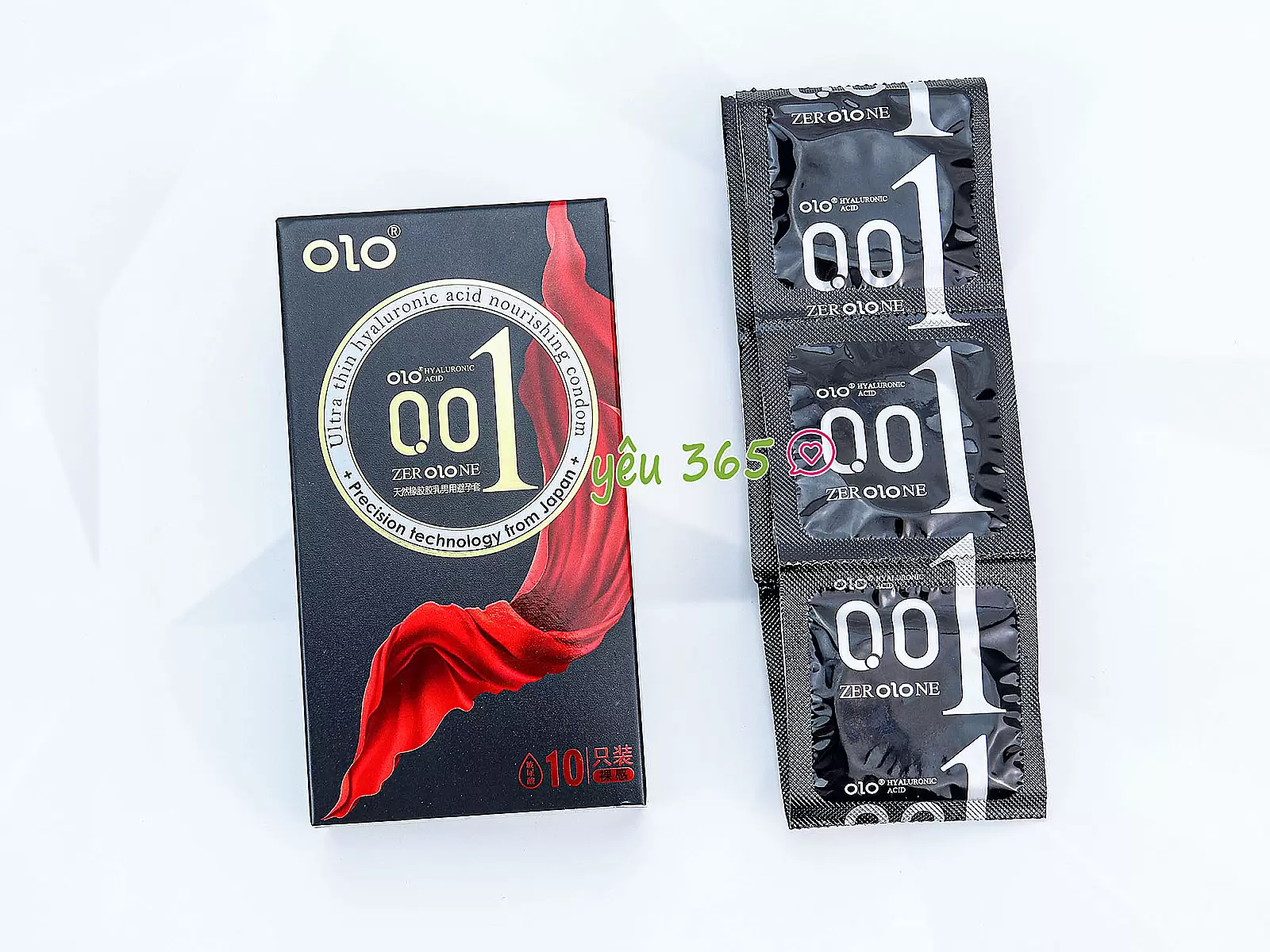 Bao cao su OLO Thin 001 Square Black hộp 10 bao