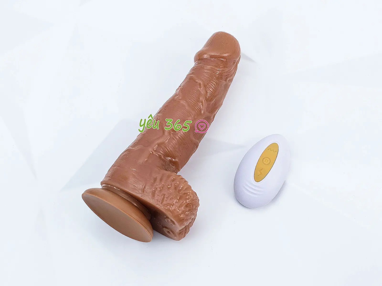 Dương vật giả có đế rung - thụt - ngoáy - phát nhiệt kèm điều khiển
