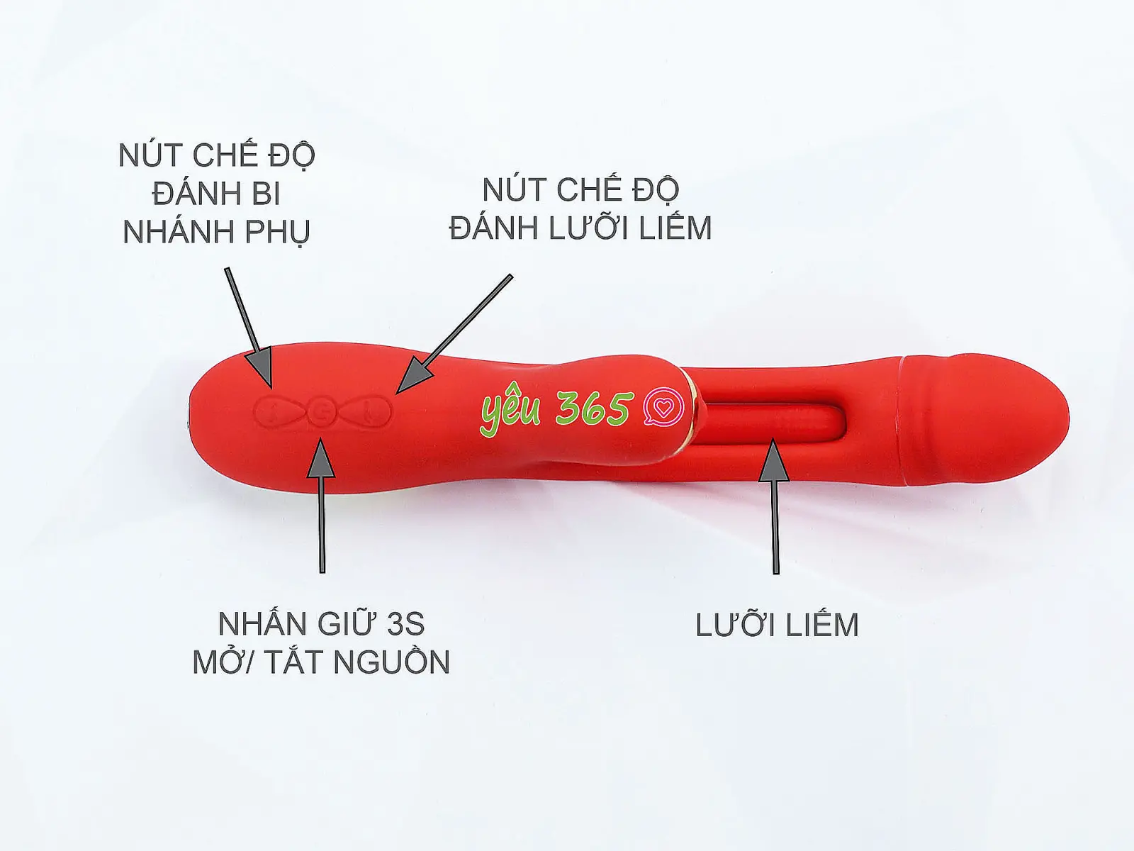 Máy massage lưỡi liếm đa năng có nhánh pin sạc