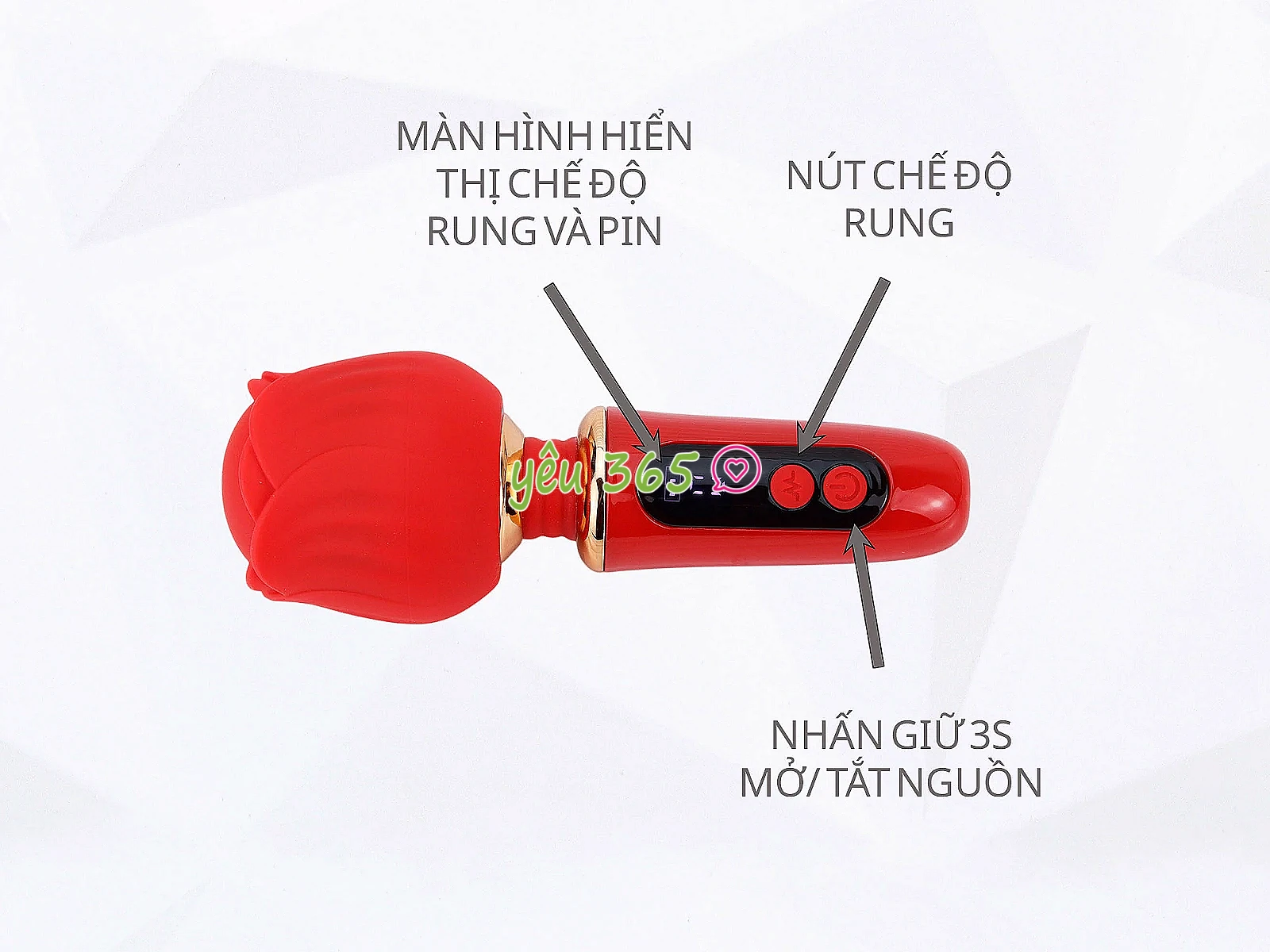 Máy massage điểm G nhánh hoa hồng đỏ