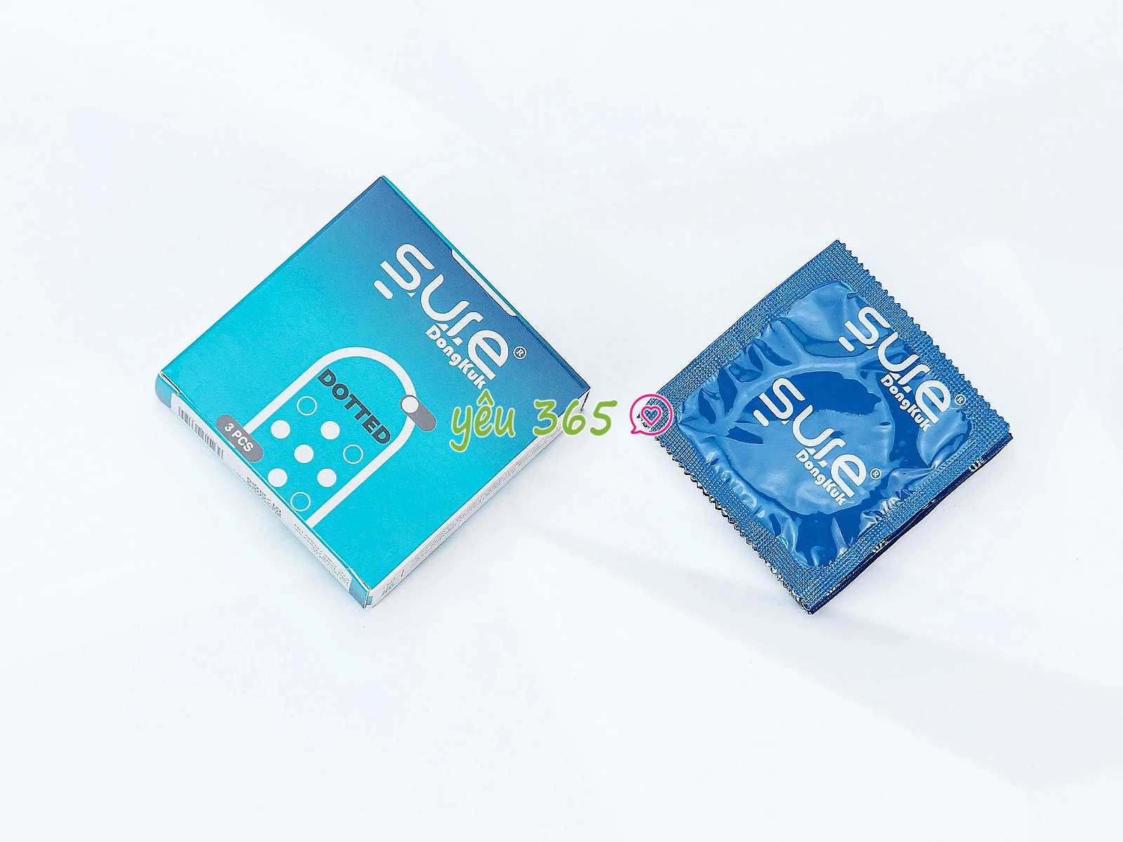 Bao cao su Sure Dongkuk Dotted 3 bao bề mặt gai nổi ma sát kích thích